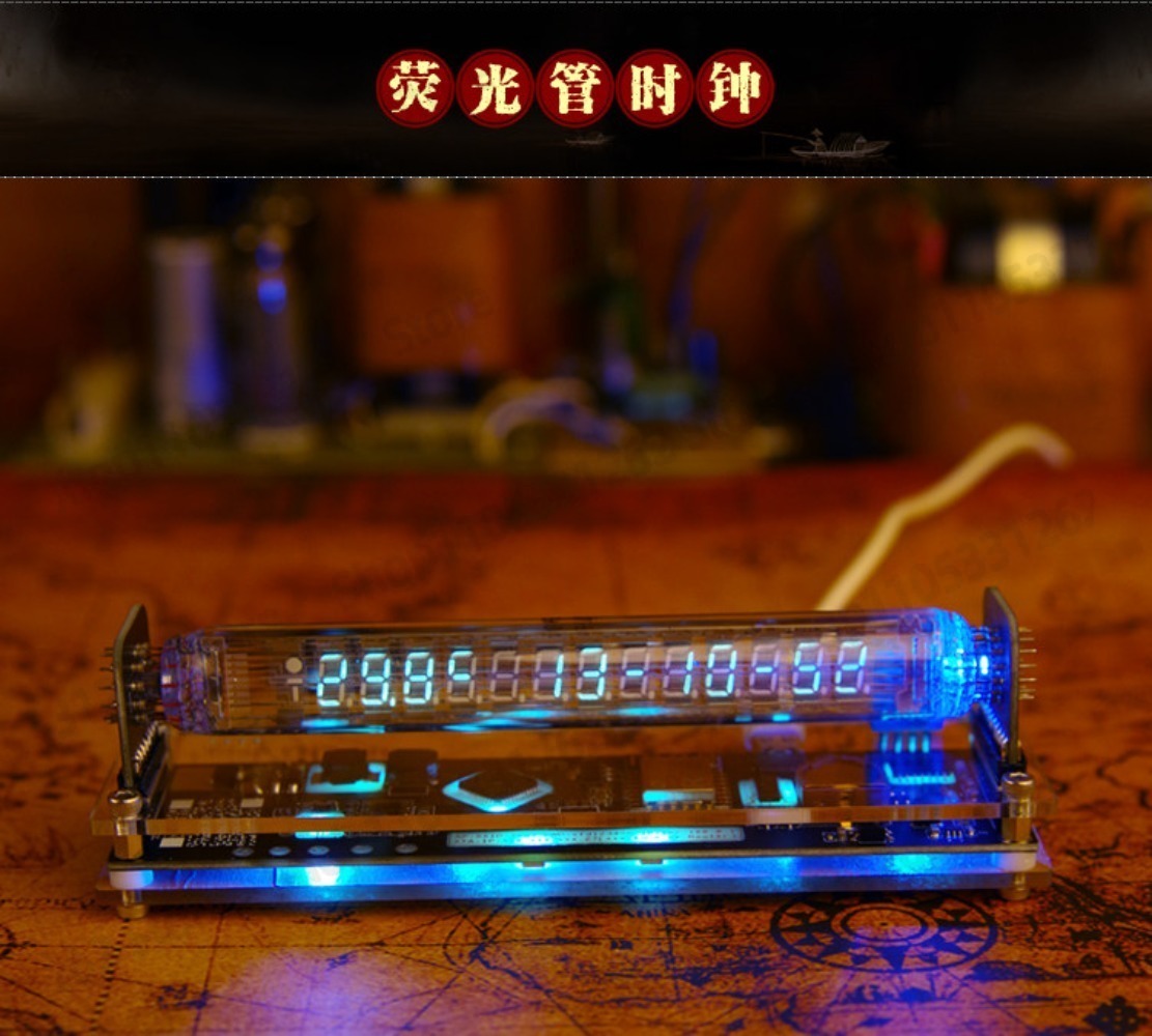 VFD Fluorescent Tube Clock IV- - Retro Gaming Youtube ulasan dan harga