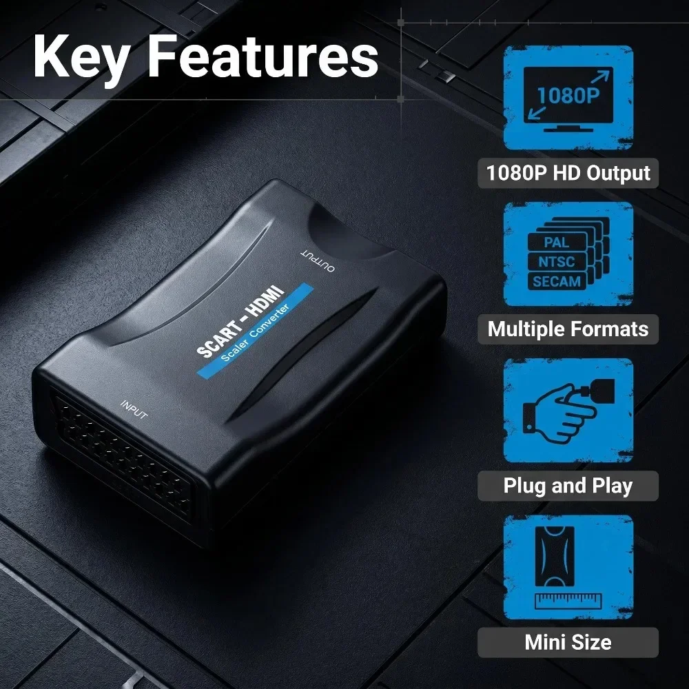 SCART To HDMI-Compatible Conve - Scart To Hdmi ulasan dan harga