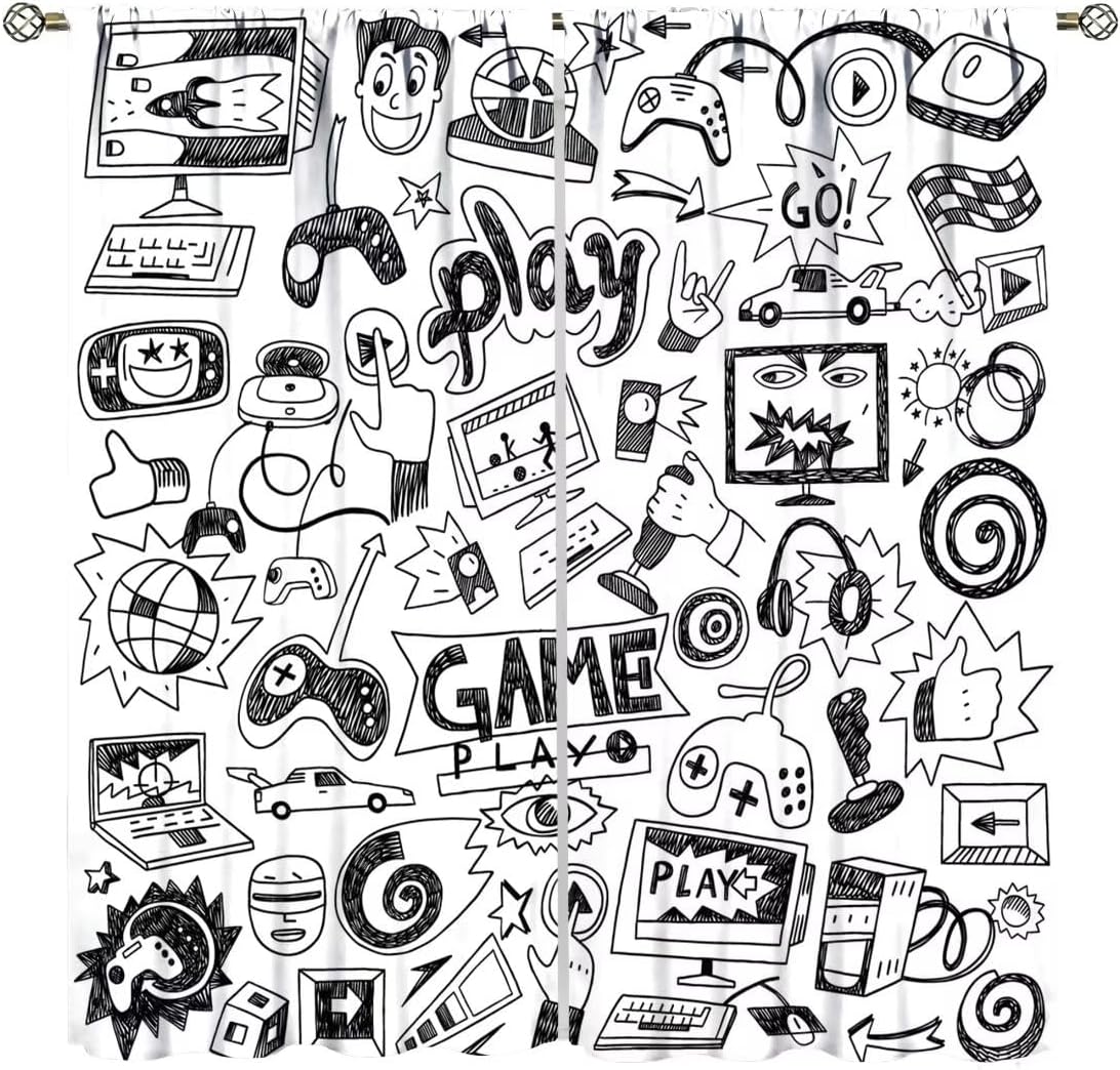 Gaming Video Game Curtain Deco - Retro Gaming Youtube ulasan dan harga